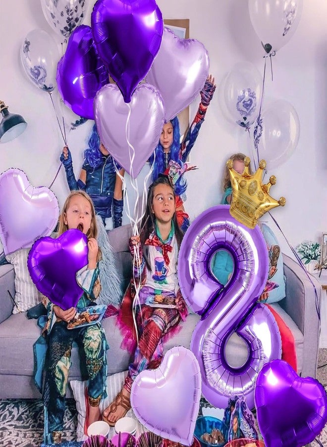 Florisland 40 inch Large Purple Number 4 Crown Balloon for Princess Jasmine Decorations, Foil Mylar Jasmine Birthday Balloons for Girls Purple Theme Birthday Party Decorations, Supplies - Image 4